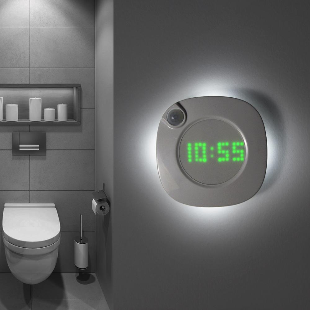 Reloj adhesivo pared con imán iluminación retro, con sensor de movimientos y batería
