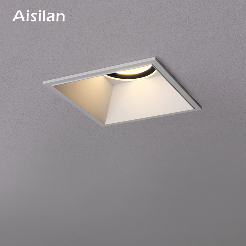 Foco LED cuadrado empotrado en techo alto CRI 95