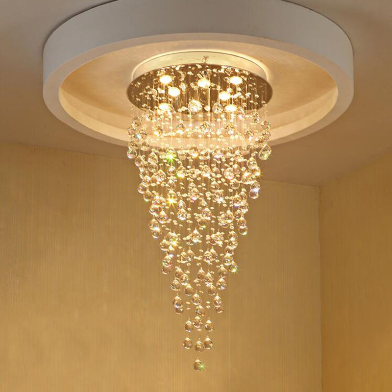 Nuevas luces colgantes de cristal modernas luces colgantes cónicas LED lámparas colgantes lámparas de habitación lámpara de escalera