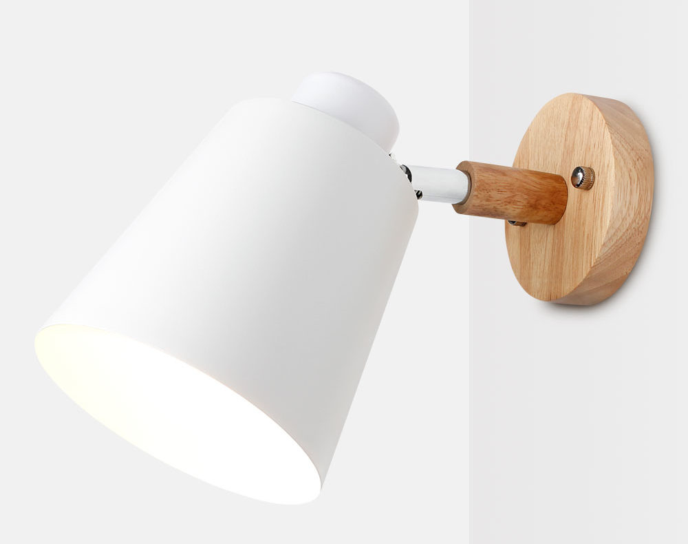 Aplique pared de madera estilo nórdico, casquillo E27