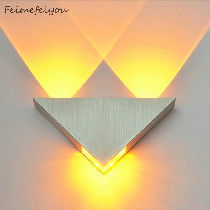 Proyector pared luz decorativa efectos luminosos cruzados, en pieza de aluminio potencia 3W