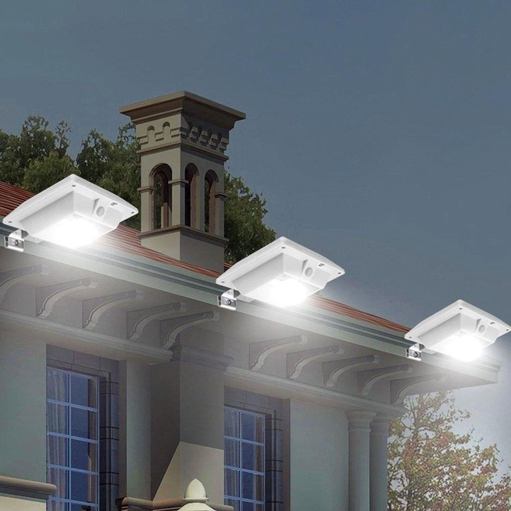 Proyector exterior con energia solar encendido automático, elegante diseño ideal aquitectura moderna
