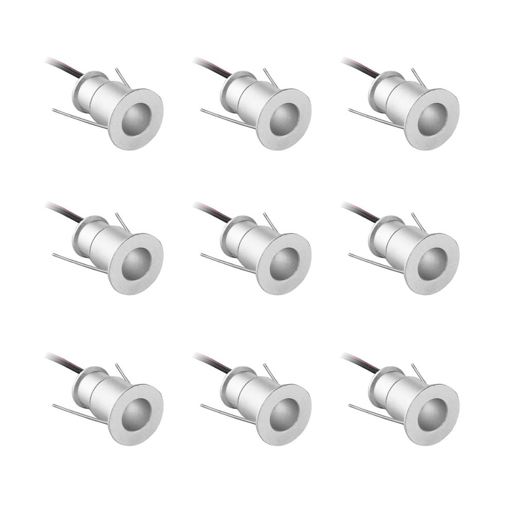 Lote 9 mini focos de 1 W empotrables en techo 12V , ideales iluminación decorativa puntual