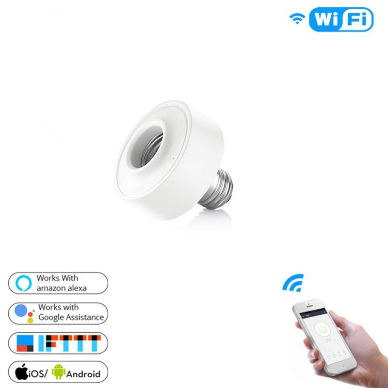 Casquillo portalámparas inteligente Wifi. Para bombillas E27, control por voz Google Home Alexa