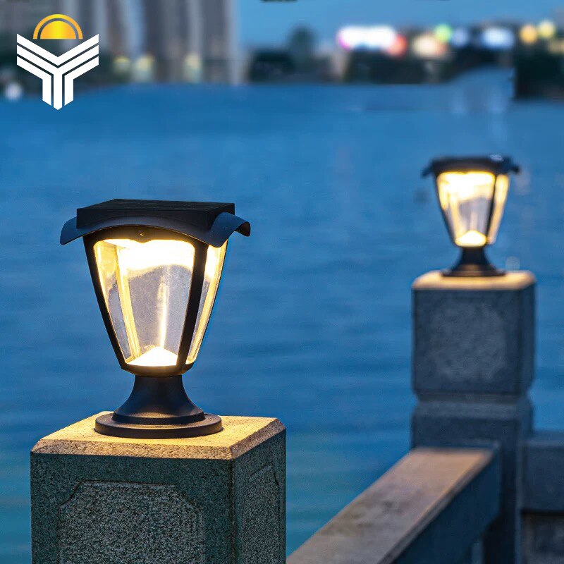 Lámpara Solar LED para decoración de jardín, Luz impermeable para jardín, columna, Pilar, Villa