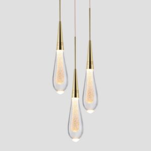 Lámpara colgante de cristal de lujo con forma de gota de agua, lámpara colgante de cristal de diseño postmoderno para habitación de Hotel comedor 6 Lámpara colgante de cristal de lujo con forma de gota de agua, lámpara colgante de cristal de diseño postmoderno para habitación de Hotel comedor