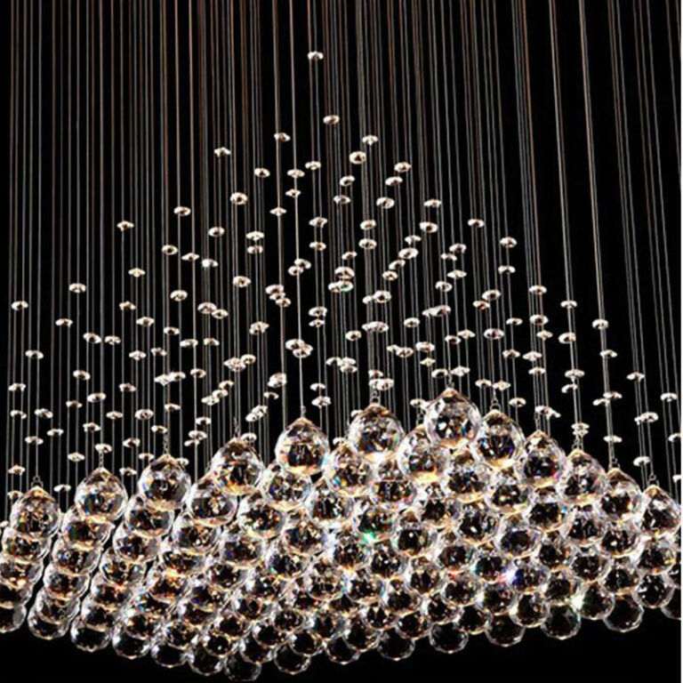 Moderno Candelabro LED De Cristal Cuadrado K9 Con Forma De Pirámide Lámparas Escalera Sala De