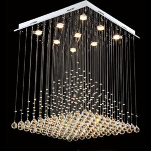 Moderno candelabro LED de cristal cuadrado K9 con forma de pirámide lámparas escalera sala de estar dormitorio candelabro Manggic 8 Moderno candelabro LED de cristal cuadrado K9 con forma de pirámide lámparas escalera sala de estar dormitorio candelabro Manggic