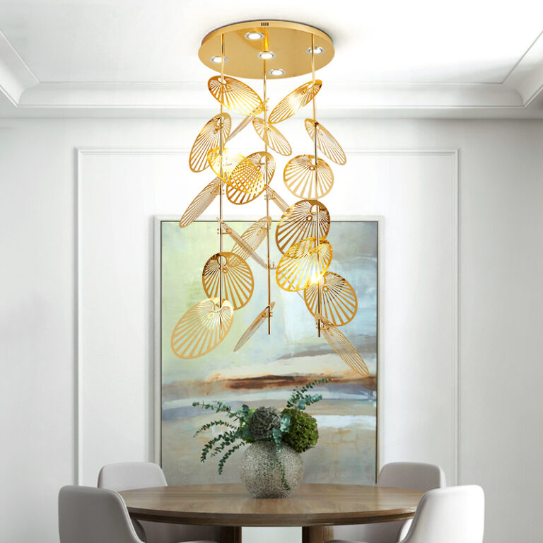 Lámpara Colgante Larga Especial Huecos Escaleras Techos Altos SMART HOME