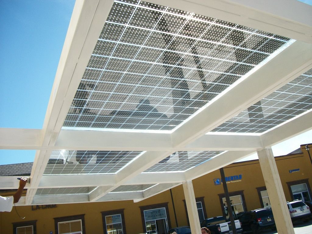Panel solar para pergolas transparente