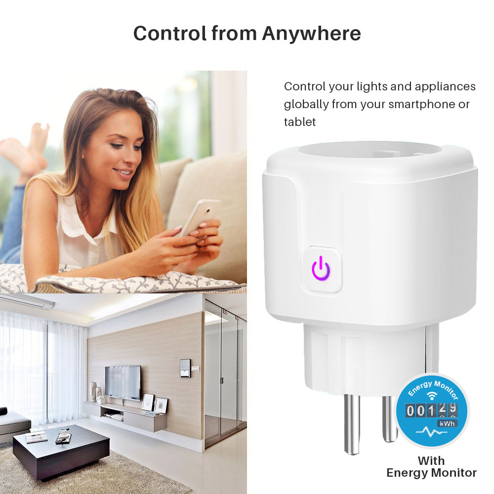 Meross-enchufe inteligente con Wifi para el hogar, toma de corriente con  función de sincronización de monitoreo de energía, funciona con Alexa,  asistente de Google, SmartThings, 16A - AliExpress