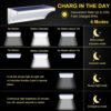 luz Solar luces solares para exterior jardin sensor de movimiento de movimiento para jardín al aire libre, lámpara de pared de aluminio con alimentación Luces Solares LED 24/48/60, resistente al agua,focos solares - Imagen 4