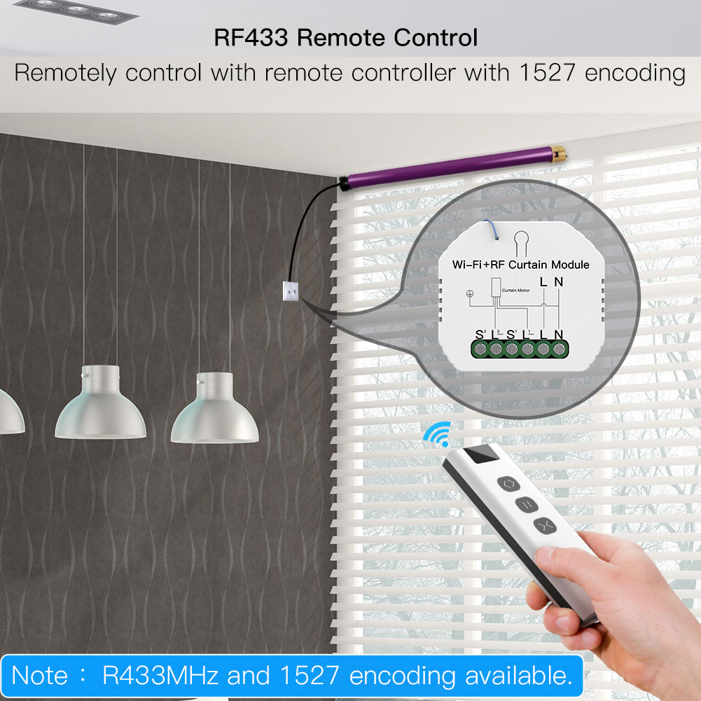 Wifi Rf 433 persianas interruptor de cortina con control remoto